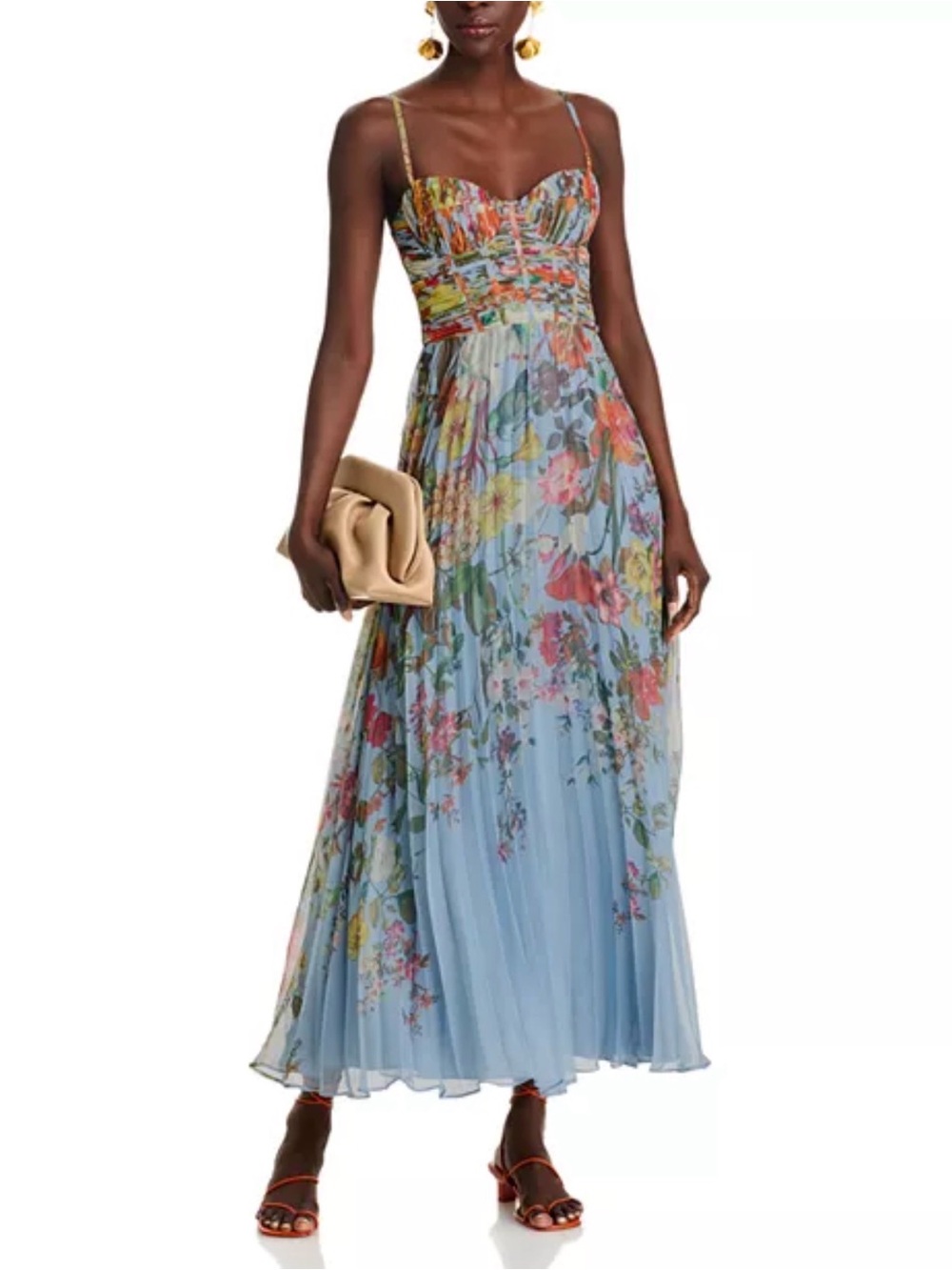 AQUA Pleated Floral Guest of Dress - Exclusive